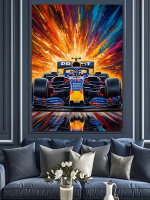 Artmeg Formula 1 Yarış Arabası Dekoratif Kanvas - Mdf Ahşap Tablo