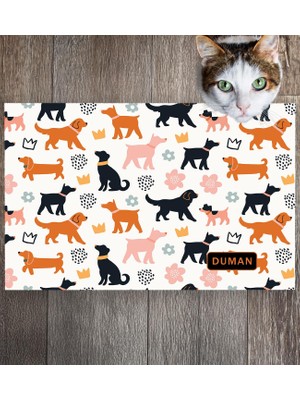 Monnhein Pet Mat – Kişiselleştirilebilir Kaymaz Mama Altlığı, 50X35 cm