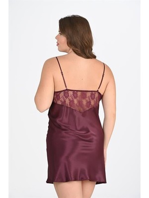 Çamaşır Kenti Arias Closet Büyük Beden Mürdüm Gecelik 2108