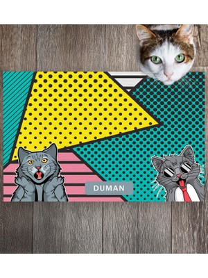 Monnhein Pet Mat – Kişiselleştirilebilir Kaymaz Mama Altlığı, 50X35 cm
