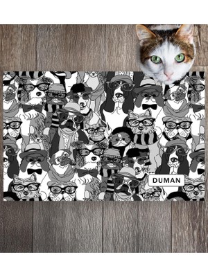 Monnhein Pet Mat – Kişiselleştirilebilir Kaymaz Mama Altlığı, 50X35 cm