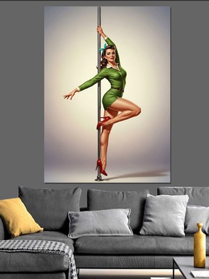 Artmeg Direk Dansı Yapan Kadın Dekoratif Kanvas - Mdf Ahşap Tablo