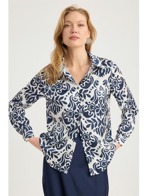 Home Store Karma Etnik Desen Gömlek