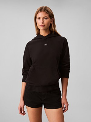 Calvin Klein Kadın Woven Label French Sweatshirt