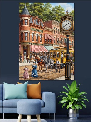 Tablomega Eski Amerikan Kasaba Sokağı Dekoratif Kanvas - Mdf Ahşap Tablo