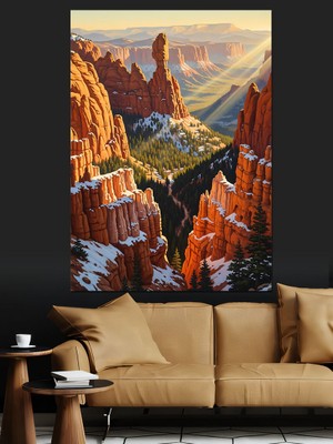 Tablomega Kanyon Vadi Doğa Manzarası Dekoratif Kanvas - Mdf Ahşap Tablo