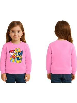 Sedirli Unisex Pawpetrol Baskılı Çocuk Swaetshirt 3 Iplik Şardonlu