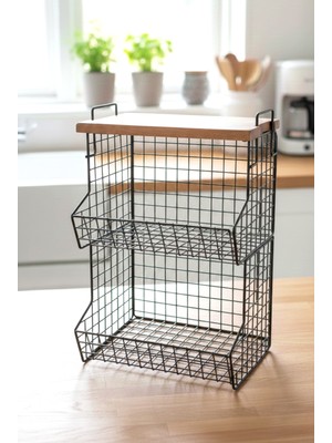 Meturas 2 Katlı Mutfak ve Banyo Düzenleyeci Siyah