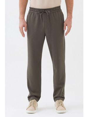 Expier Erkek Haki Jogger Beli Bağcıklı Regular Fit Rahat Kesim Chino Pantolon ARC-001