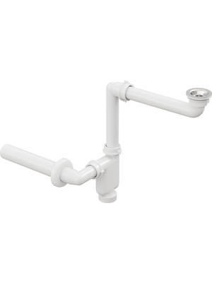 Aqua Bagno Comfort Yer Kazandıran Lavabo Sifonu ve Süzgeç - 2 Parça , Kolay Temizlenir, Ayarlanabilir Koku Önleyici Gider Borulu - 32 Mm-Süzgeç Dahil