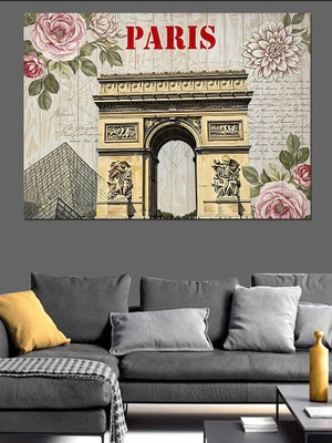 Artmeg Paris Zafer Çizimi Dekoratif Kanvas - Mdf Ahşap Tablo