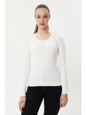 Twister Bt 2277 O Yaka Likralı Kadın Pamuk Triko Kazak