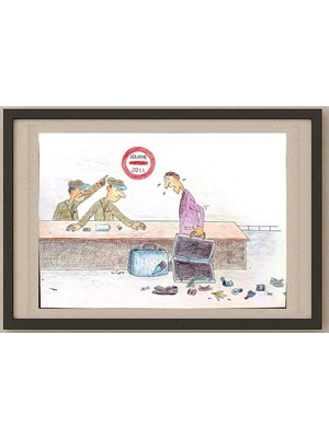 Karikatural Gholam Hossein Hajiagha 25X18CM Orijinal Karikatür Tablo