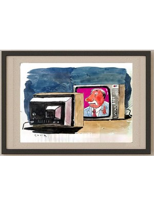 Karikatural Kucia Zbignievw 29X21CM Orijinal Karikatür Tablo