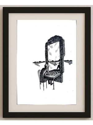 Karikatural Unknown 25X21CM Orijinal Karikatür Tablo