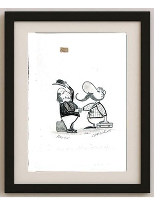 Karikatural Zohra Hamali 21X15CM Orijinal Karikatür Tablo