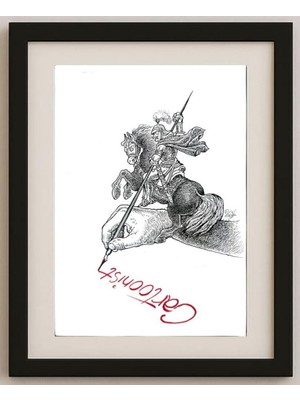 Karikatural Ali Divandari 29X21CM Orijinal Karikatür Tablo