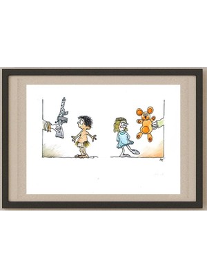 Karikatural Andre Mathijs 29X21CM Orijinal Karikatür Tablo