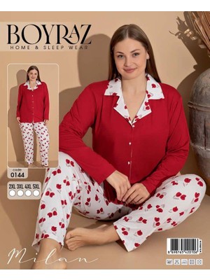 Kocabey  0144 Kadın Milan Battal Uzun Kol Pijama Takımı