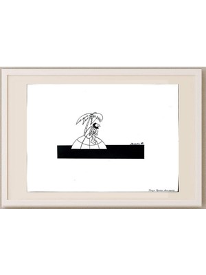 Karikatural Jivko Tenev 29X21CM Orijinal Karikatür Tablo