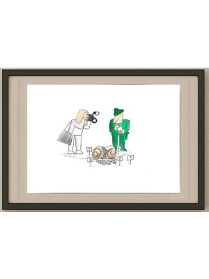 Karikatural Lubica Konkova 29X21CM Orijinal Karikatür Tablo