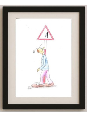 Karikatural Gholam Hossein Hajiagha 25X18CM Orijinal Karikatür Tablo