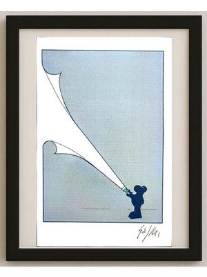 Karikatural Sajini Ugo Alesssandro 29X21CM Orijinal Karikatür Tablo