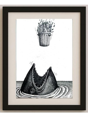 Karikatural Mohsen Najafi 29X21CM Orijinal Karikatür Tablo