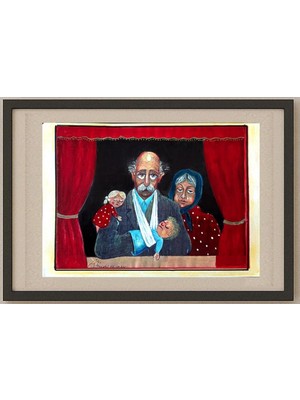 Karikatural Ali Divandari 29X21CM Orijinal Karikatür Tablo