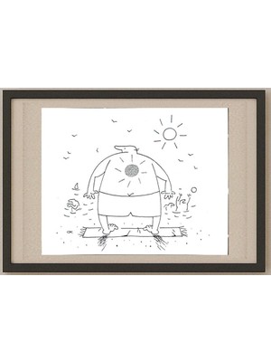 Karikatural Sergei Koupriy 19X17CM Orijinal Karikatür Tablo