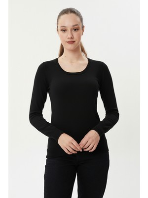 Twister Bt 2277 O Yaka Likralı Kadın Pamuk Triko Kazak