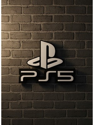 Osense Playstation 5 Logo Duvar Dekoru Minimal Tasarım 16×12 cm