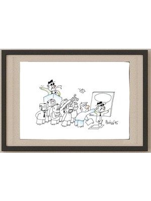Karikatural Amir Farhad Mohammadyari 29X21CM Orijinal Karikatür Tablo