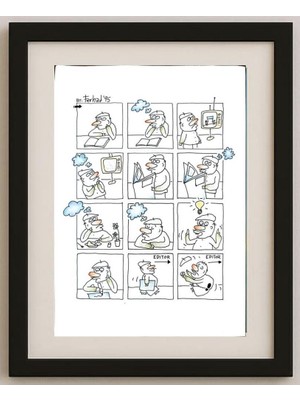 Karikatural Amir Farhad Mohammadyari 29X21CM Orijinal Karikatür Tablo