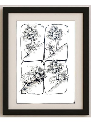 Karikatural Mahzade Hamid Reza 29X21CM Orijinal Karikatür Tablo