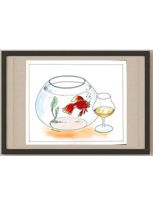 Karikatural Frantisek Bojnican 25X21CM Orijinal Karikatür Tablo