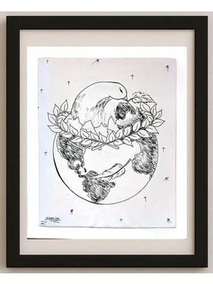 Karikatural Nassim Khonamirclashti 24X21CM Orijinal Karikatür Tablo