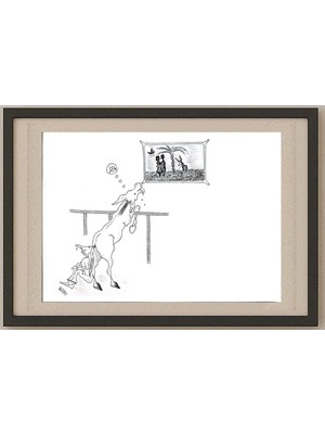 Karikatural Majid Miri 29X21CM Orijinal Karikatür Tablo