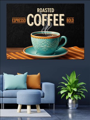 Artmeg Sıcak Kahve Fincan Sunumu Dekoratif Kanvas - Mdf Ahşap Tablo