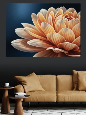 Karizma Tablo Turuncu Lotus Çiçeği Detay Dekoratif Kanvas - Mdf Ahşap Tablo