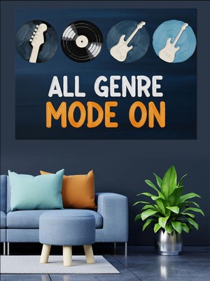 Karizma Tablo Müzik Türleri Ikonlu Yazı Dekoratif Kanvas - Mdf Ahşap Tablo