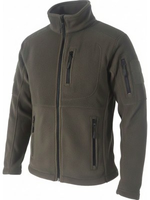 Beevos Askeri Termal Taktik Polar Ceket Erkek Full Fermuarlı 5 Cepli Soğuk Geçirmez