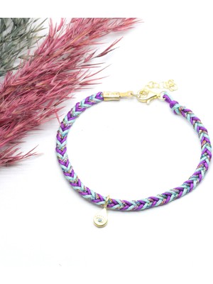 Canka Örme İp Göz Sallantılı Gümüş Bileklik