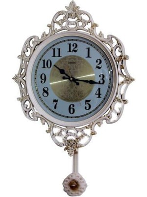 Skygo Sarkaçlı Duvar Saati Ferforje Desenli Hediyelik Duvar Saati