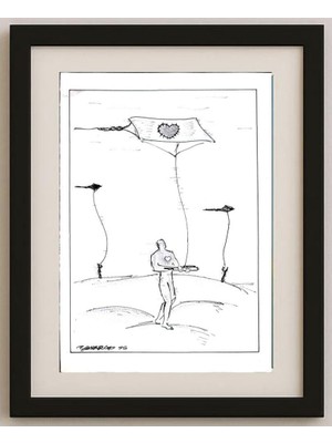 Karikatural Mehrdad Zonnour 29X21CM Orijinal Karikatür Tablo