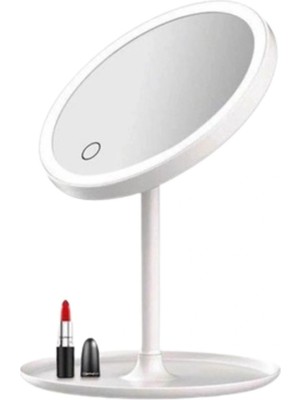 Shopwave LED Işıklı Yuvarlak Makyaj Aynası – Dokunmatik Ayarlanabilir Işık Tonlu, 360 Derece Döner Masaüstü Profesyonel Makyaj ve Cilt Bakım Aynası (5047)