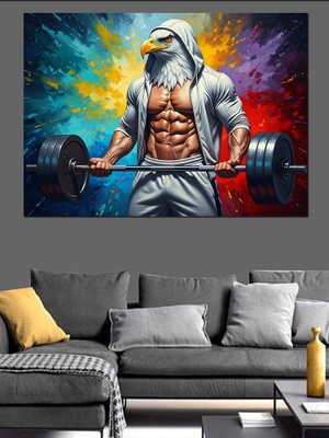 Artmeg Halter Kaldıran Kartal Dekoratif Kanvas - Mdf Ahşap Tablo