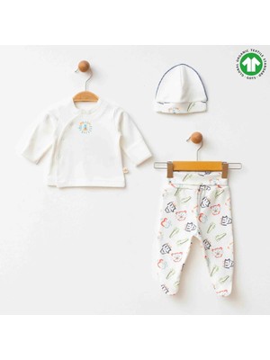 bebexy Aslan Desenli 3 Parça Zıbın Set