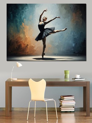 Artmeg Siyah Kuğu Balerin Dekoratif Kanvas - Mdf Ahşap Tablo