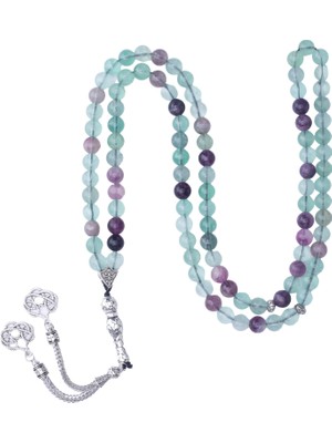 Bütüncül Şifa Florit Doğal Taş Tesbih 99'lu